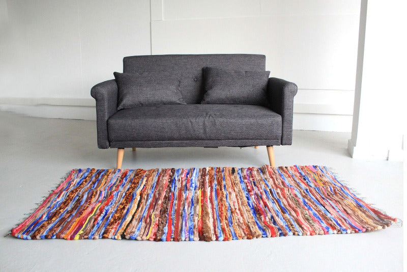 Indyjski Duzy Dywan Zero Waste (105x185cm) | Wielokolorowy 2