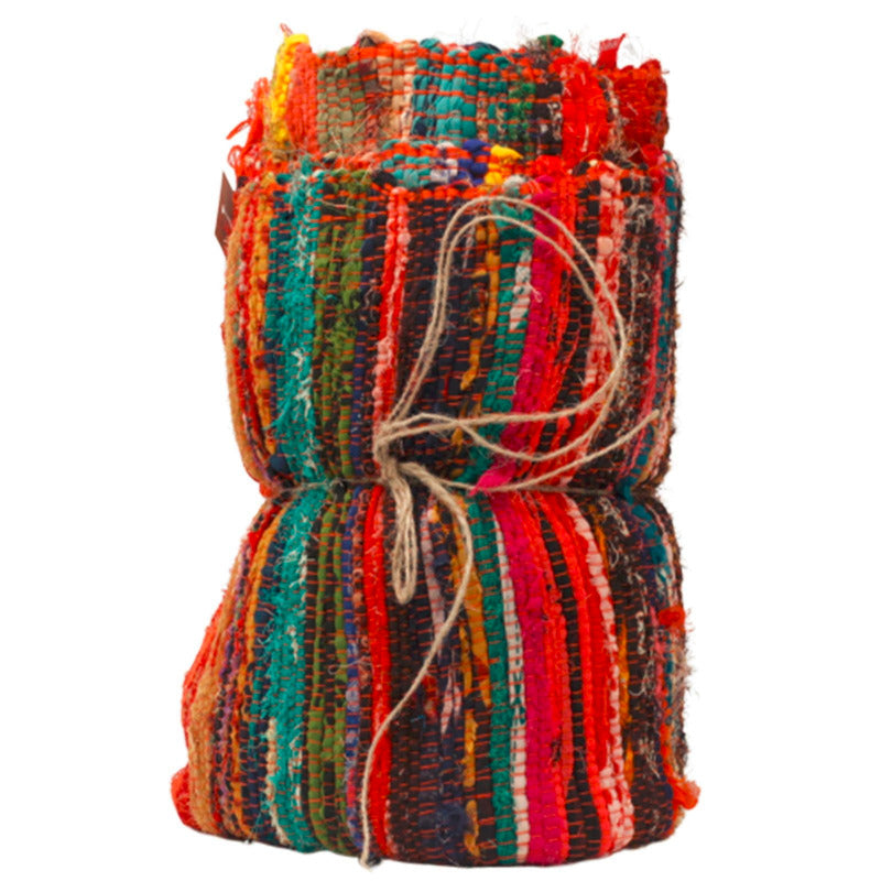Indyjski Duzy Dywan Zero Waste (152 x 90cm) | Odcienie Pomaranczowego 4