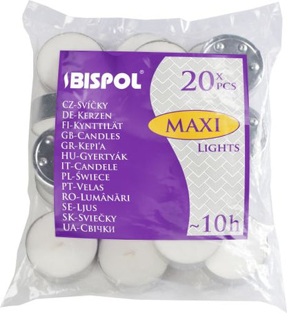 Bezzapachowe Świeczki Tea-Light 10h (20szt)